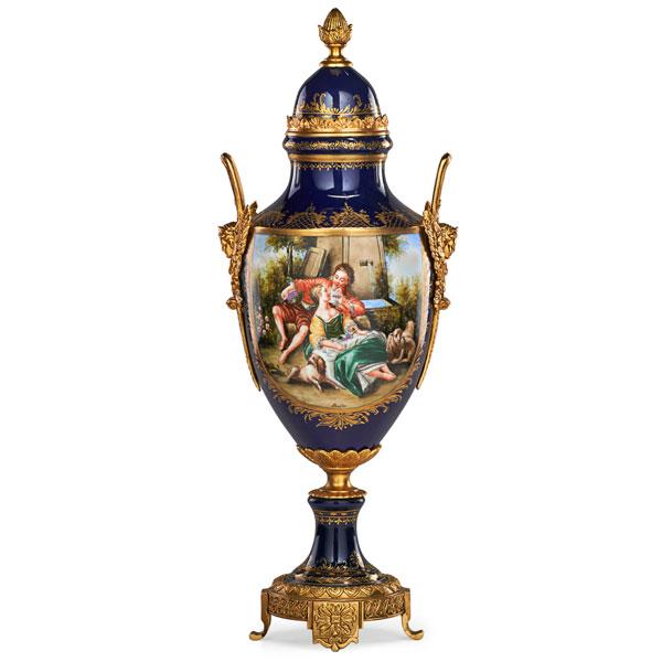 Appraisal: DRESDEN GILDED PORCELAIN COVERED URN Condition Report