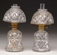 Appraisal: PAIR OF WESTMORELAND MINI LAMPS S - Pressed crystal glass