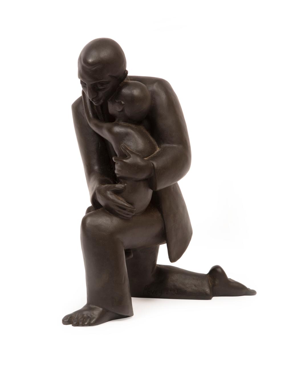 Appraisal: Edward Povey British Texas b Father and Son patinated bronze