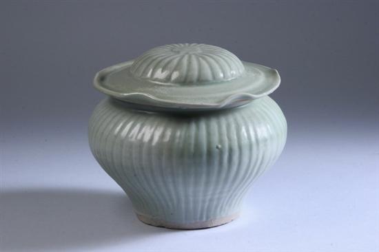 Appraisal: CHINESE CELADON PORCELAIN JAR AND COVER Yuan dynasty - in