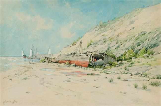 Appraisal: WILLIAM LOUIS SONNTAG JR American - Along the Coast watercolor