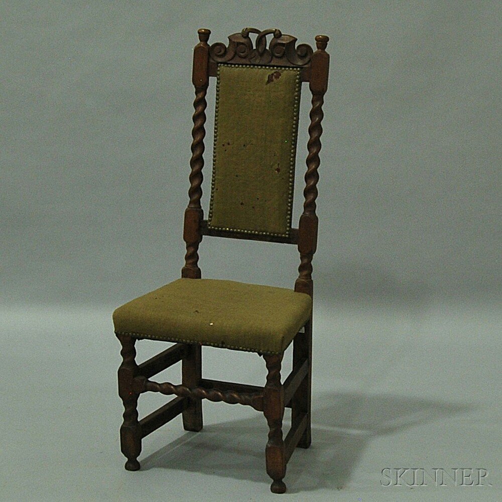 Appraisal: William and Mary Carved Beech Side Chair probably England th