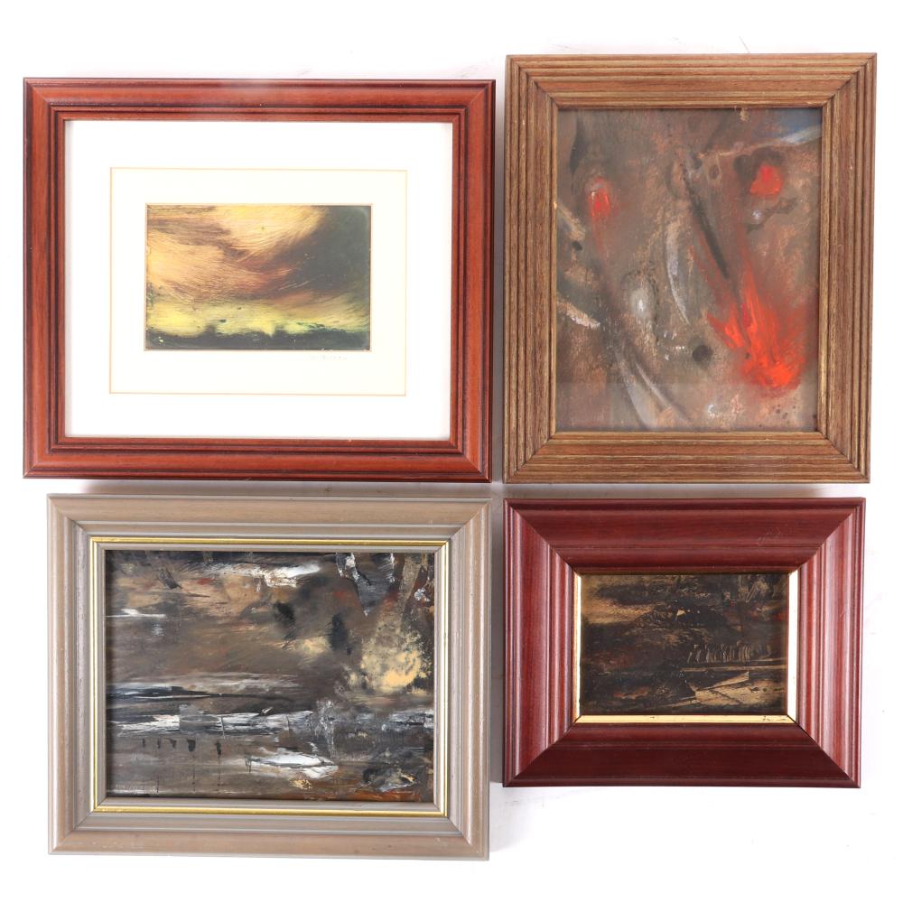 Appraisal: FOUR SMALL ORIGINAL ABSTRACT LANDSCAPE OIL ON BOARD PAINTINGS FROM