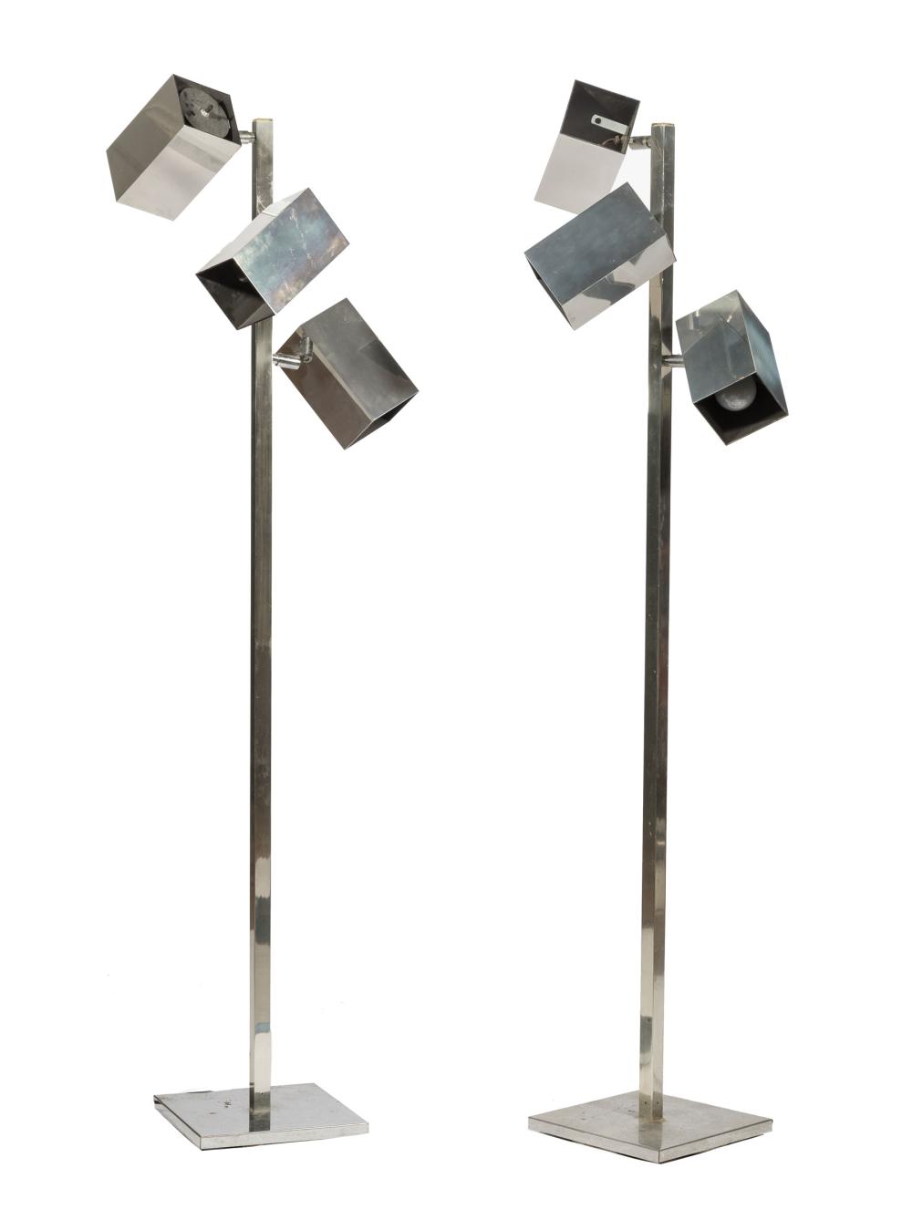 Appraisal: Pair of Koch and Lowy Chrome Floor Lamps mid- th