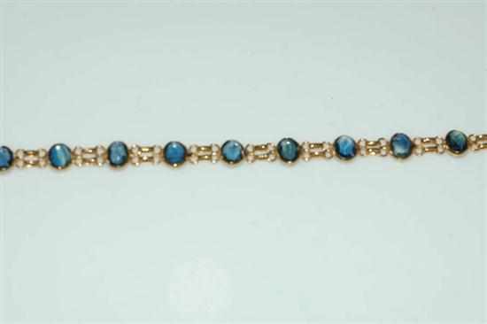 Appraisal: A SAPPHIRE LINE BRACELET STAMPED TESTED CT GOLD