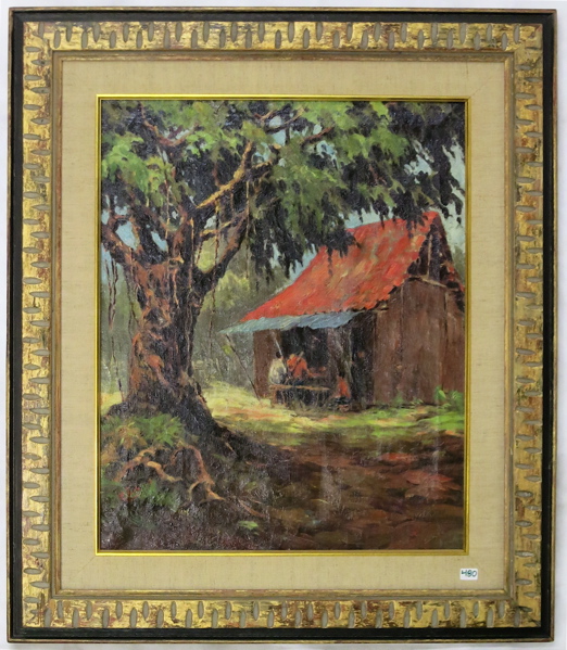 Appraisal: R LOCH OIL ON CANVAS th century primitive rural eatery