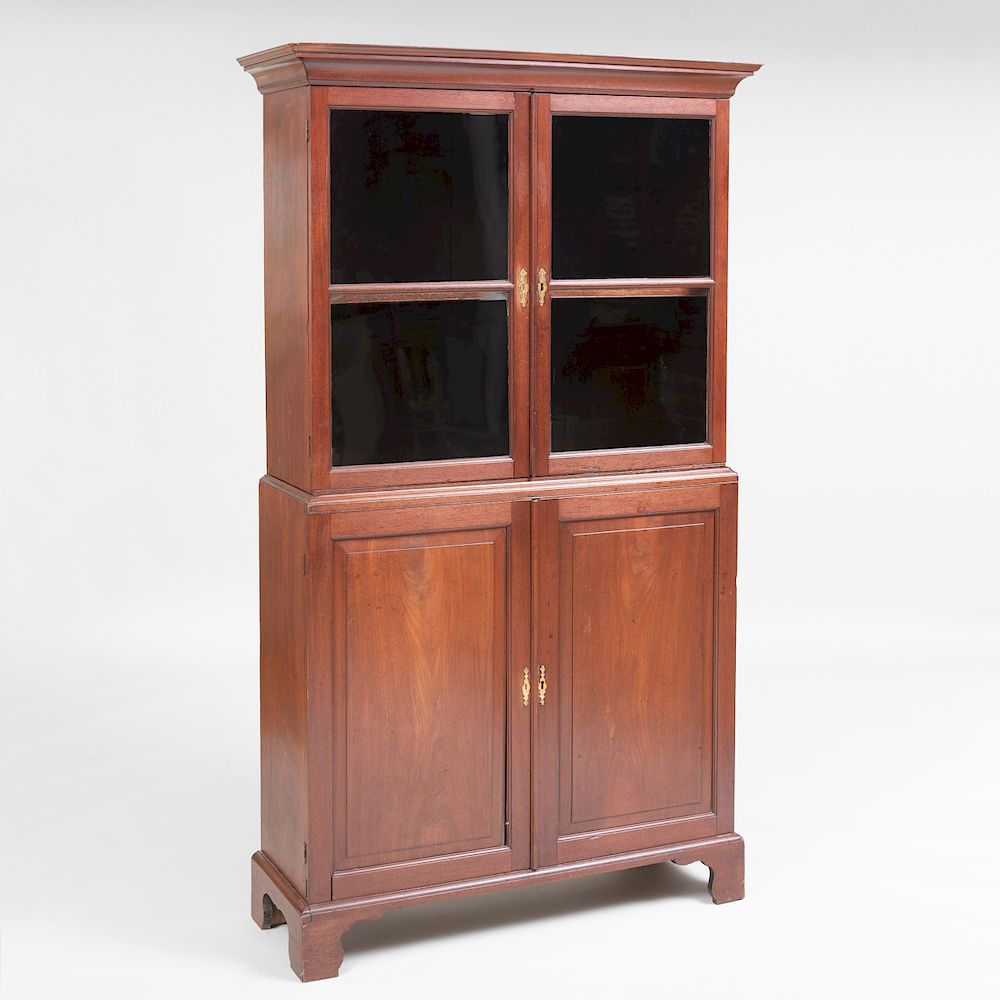 Appraisal: George II Mahogany Bookcase In two parts the upper section