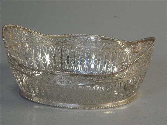 Appraisal: Dutch silver oval pierced dish