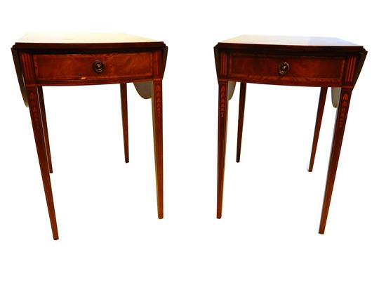 Appraisal: Pair of G Fox Co Federal style drop leaf side