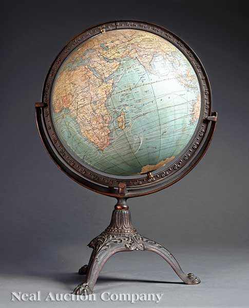 Appraisal: An Antique English Twelve-Inch Terrestrial Globe c cartouche reads inch