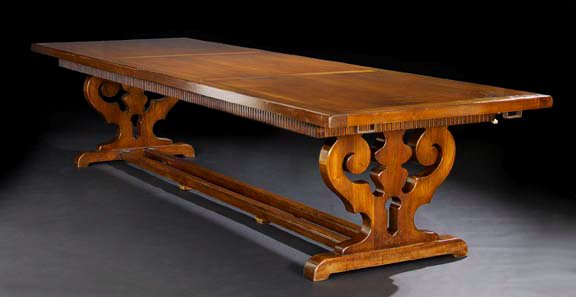 Appraisal: Provincial Spanish-Style Mahogany Extension Dining Table early th century the