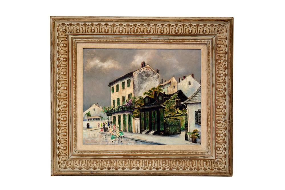 Appraisal: GEORGE ORRY-KELLY NEW ORLEANS STREET SCENE oil on Masonite signed