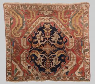 Appraisal: CAUCASIAN BLOSSOM CARPET FRAGMENT CAUCASIAN BLOSSOM CARPET FRAGMENT th th