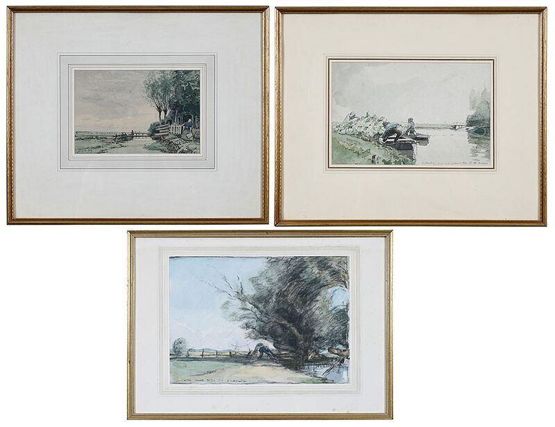 Appraisal: James McBey Scottish - Three works Early Morning signed lower