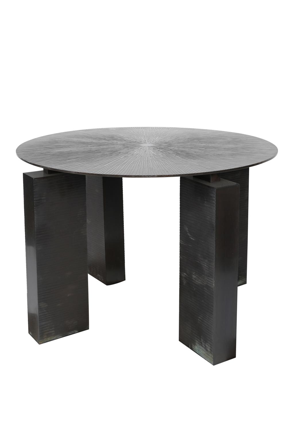 Appraisal: CAST METAL COCKTAIL TABLEunsigned the circular top and four legs