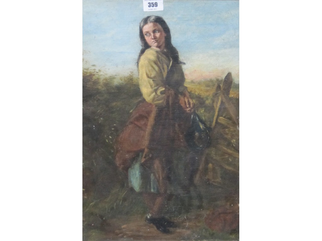 Appraisal: SCOTTISH SCHOOL Late th Century oil on board girl by