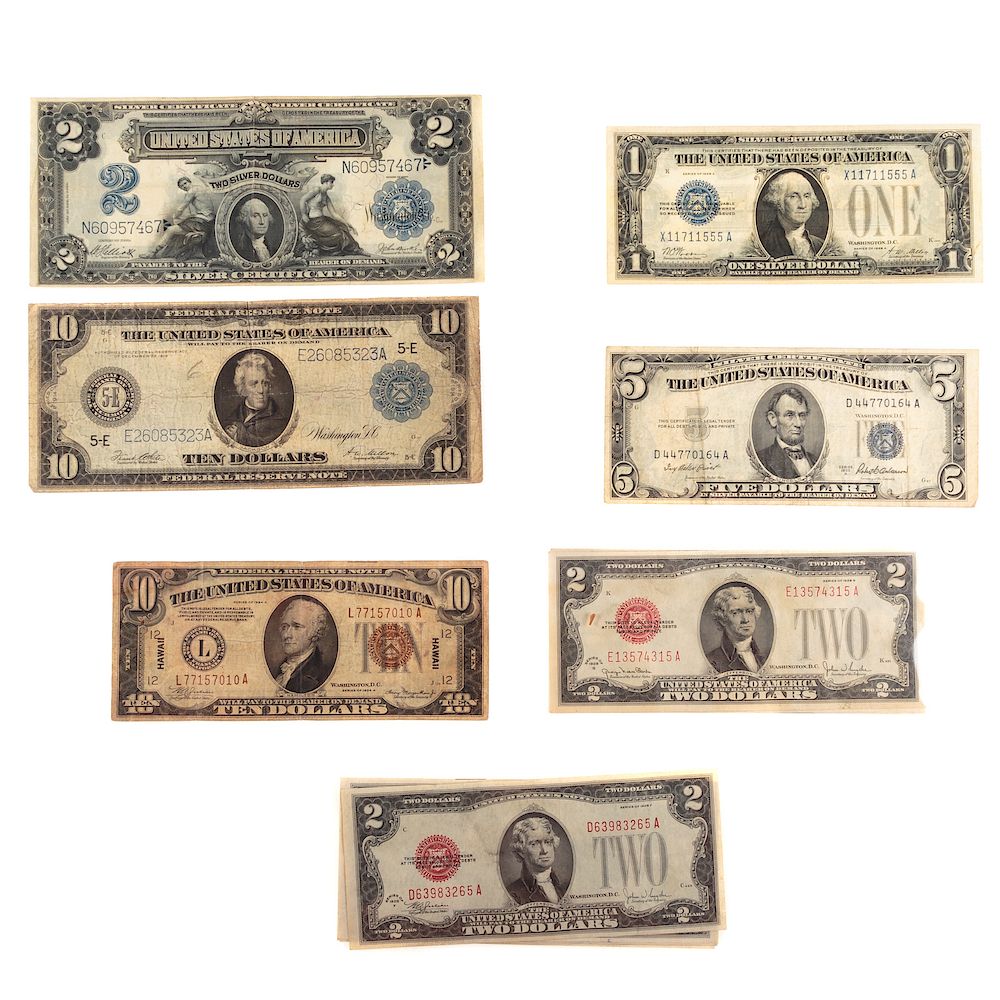 Appraisal: Very Nice Group of US Currency FR- VF pinhole several