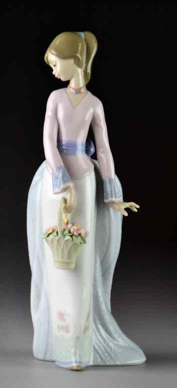 Appraisal: Lladro Porcelain Figurine ''Basket of Love''''Flores de mi Jardin'' dated