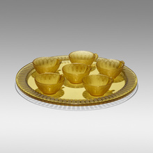 Appraisal: Ren Lalique JAFFA TRAY AND SIX JAFFA ICE CREAM CUPS