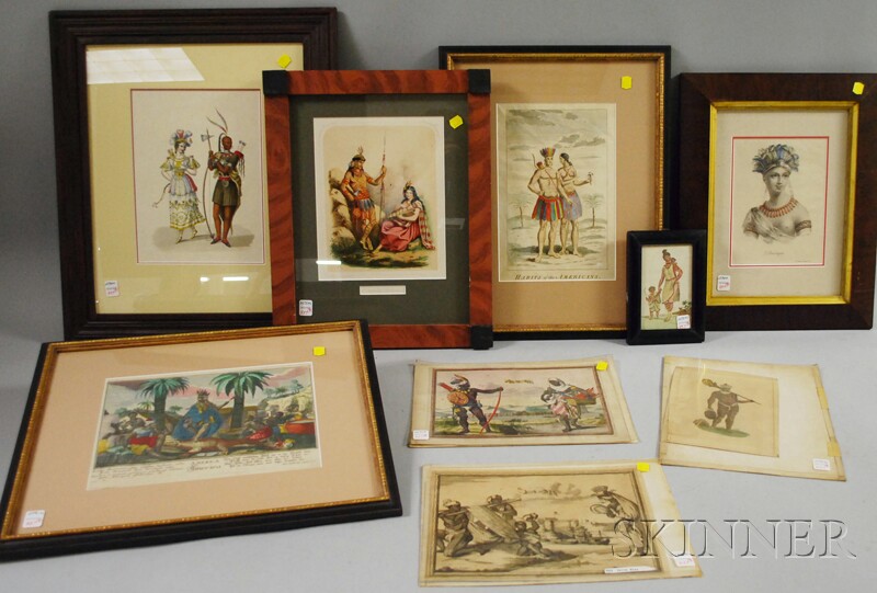 Appraisal: Nine Prints Depicting American Indians th and th century including