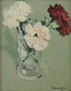 Appraisal: DUREUIL Michel Oil on Board Flowers in a Vase Signed