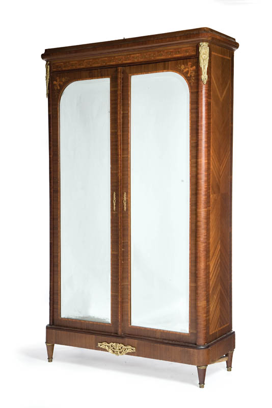 Appraisal: FRENCH-STYLE ARMOIRE Early th century mahogany and oak Knock-down-type with