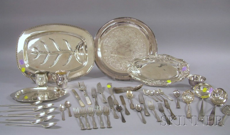 Appraisal: Large Group of Assorted Silver Plated Hollowware and Flatware mostly