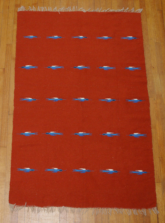 Appraisal: APPROX - YRS OLD NATIVE AMERICAN HAND WOVEN WOOL RUG