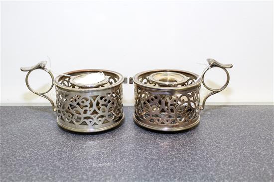 Appraisal: Sale Lot A Pair of English Silver-Plate Chamber Sticks Likely