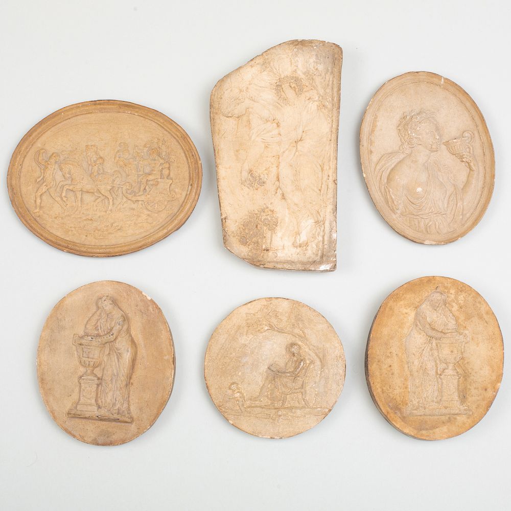 Appraisal: Six Plaster Molds for and Copies of Classical Reliefs The