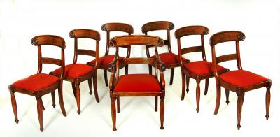 Appraisal: A SET OF SEVEN MAHOGANY DINING CHAIRS in the Regency