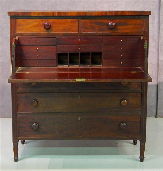 Appraisal: American Empire Butler's Desk Circa - Figured mahogany and veneers