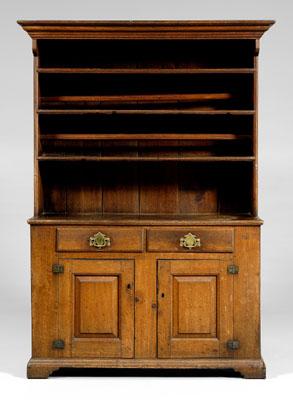 Appraisal: Fine North Carolina Chippendale pewter cupboard walnut with poplar secondary