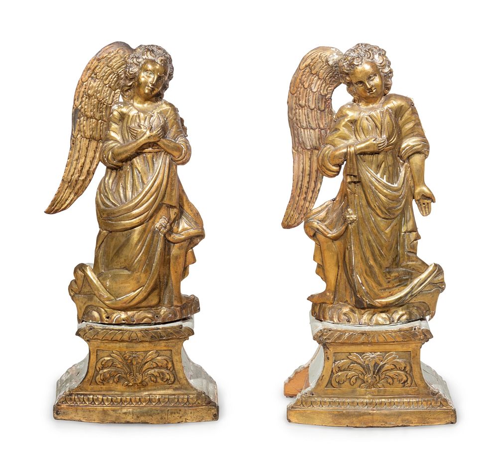 Appraisal: A Pair of Italian Gilt Metal Clad Angels A Pair