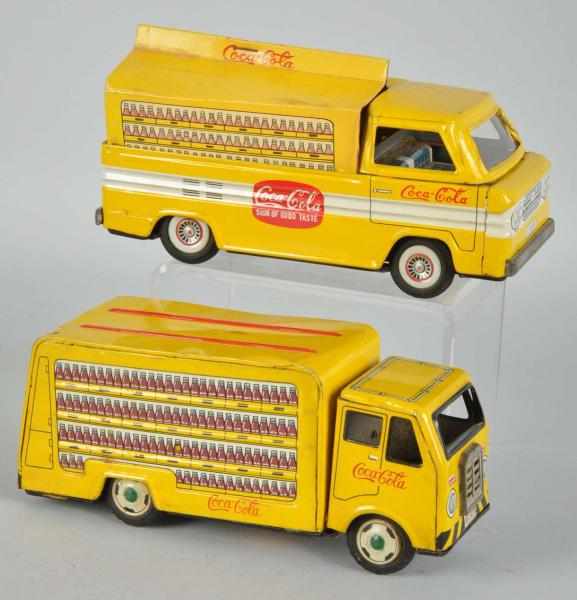 Appraisal: Lot of Tin Coca-Cola Delivery Truck Toys Description Japanese Includes