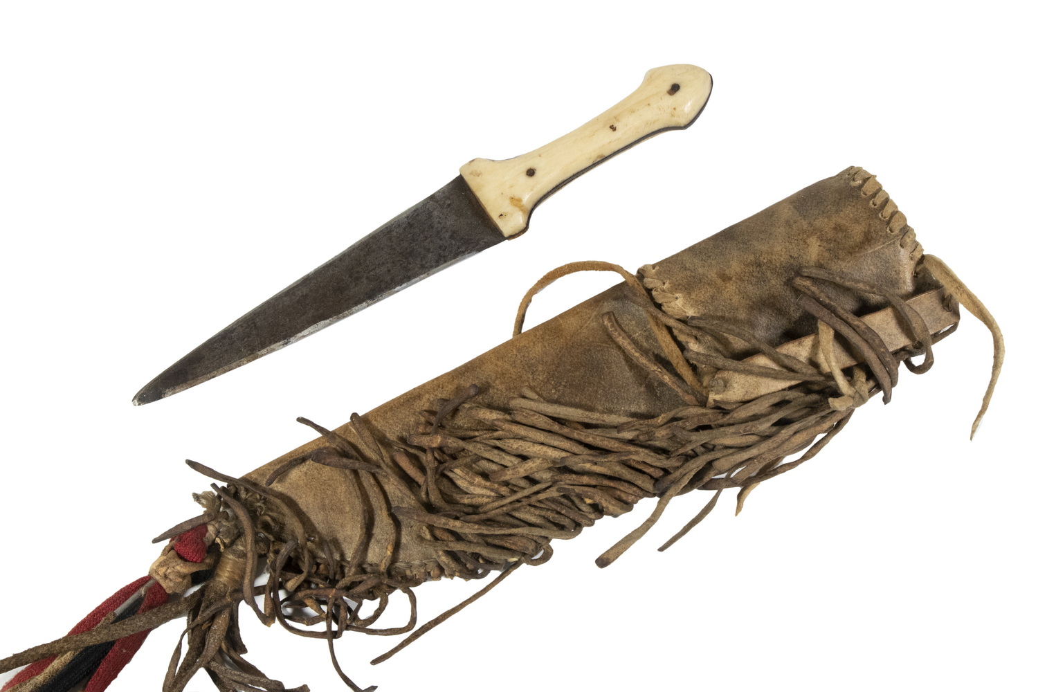 Appraisal: MID- TH C BLACKFEET DAGGER WITH BUFFALO BONE HANDLE PROBABLY