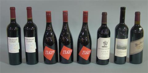 Appraisal: EIGHT BOTTLES OF MIXED CALIFORNIA WINE Includes two bottles of