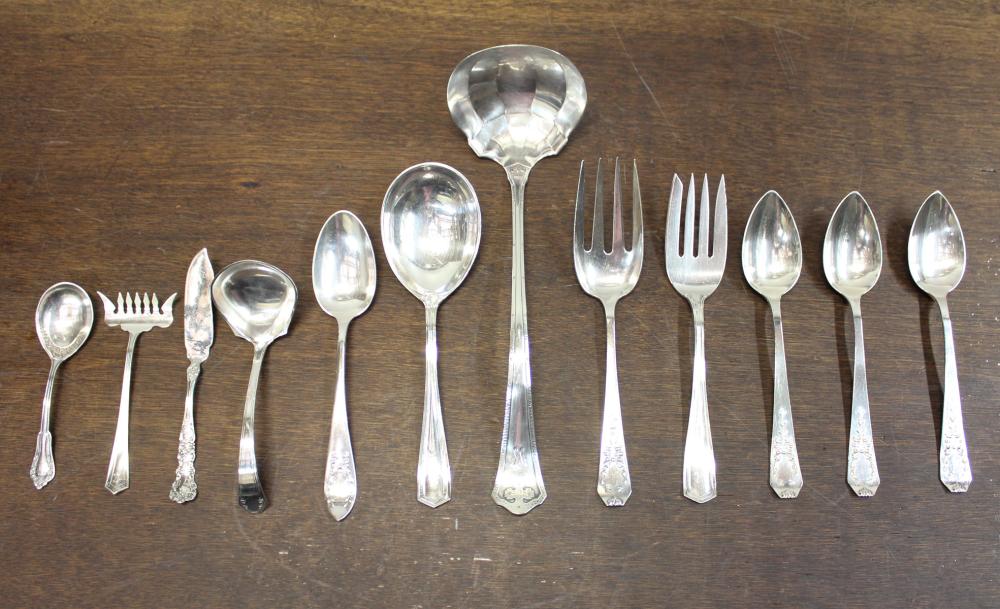 Appraisal: TWELVE STERLING SILVER FLATWARE PIECES various makers and patterns including