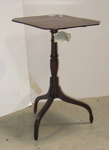 Appraisal: A Federal style mahogany candlestand early th century height in