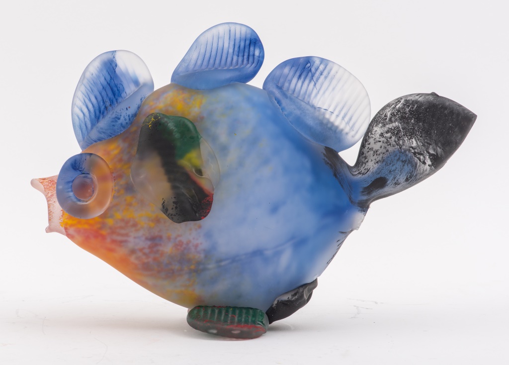 Appraisal: JEAN-CLAUDE NOVARO ART GLASS FISH Jean-Claude Novaro French - art