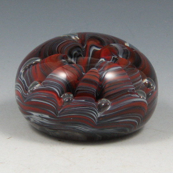 Appraisal: St Clair Bob Multi-Colored Paperweight Bob St Clair rippled multi-colored