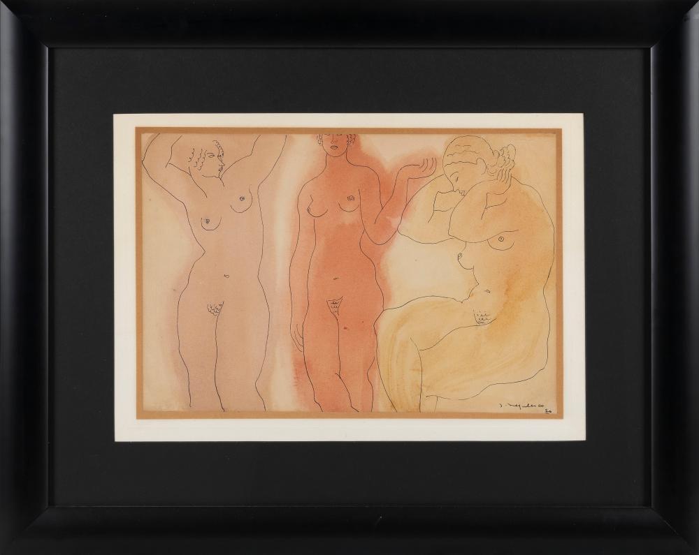 Appraisal: JEAN NEGULESCO CALIFORNIA ROMANIA FRANCE SPAIN - THREE NUDES INK