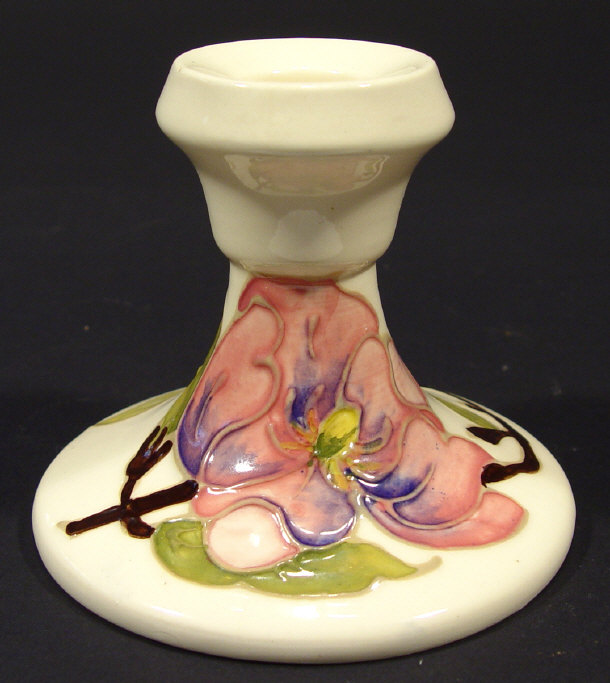 Appraisal: Circular Moorcroft pottery dwarf candlestick hand painted and tubelined with