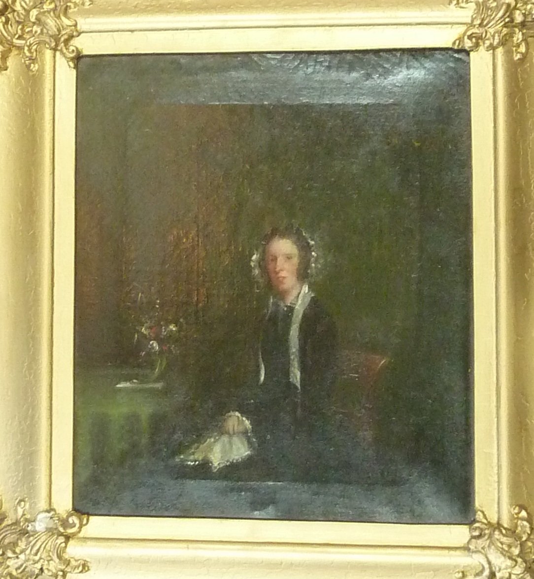 Appraisal: Goldsworthy Lady Seated by a Table half length portrait oil