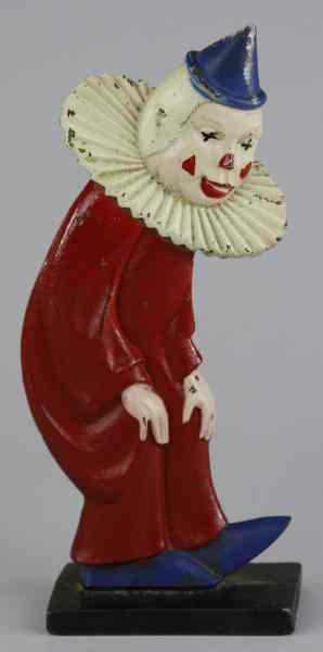 Appraisal: TWO-SIDED CLOWN DOORSTOP Double sided deeply casted w intense details