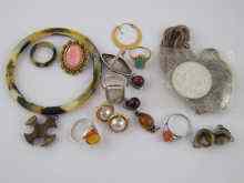 Appraisal: A mixed lot of mainly costume jewellery including a yellow