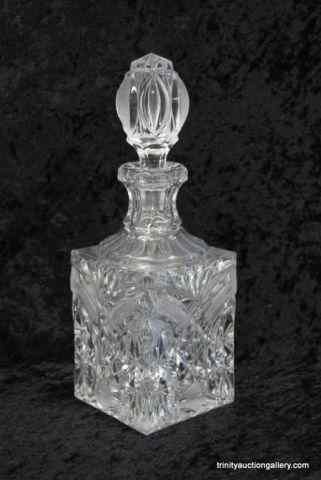 Appraisal: Vintage Cut Glass Whiskey Decanter w StopperThis is a very