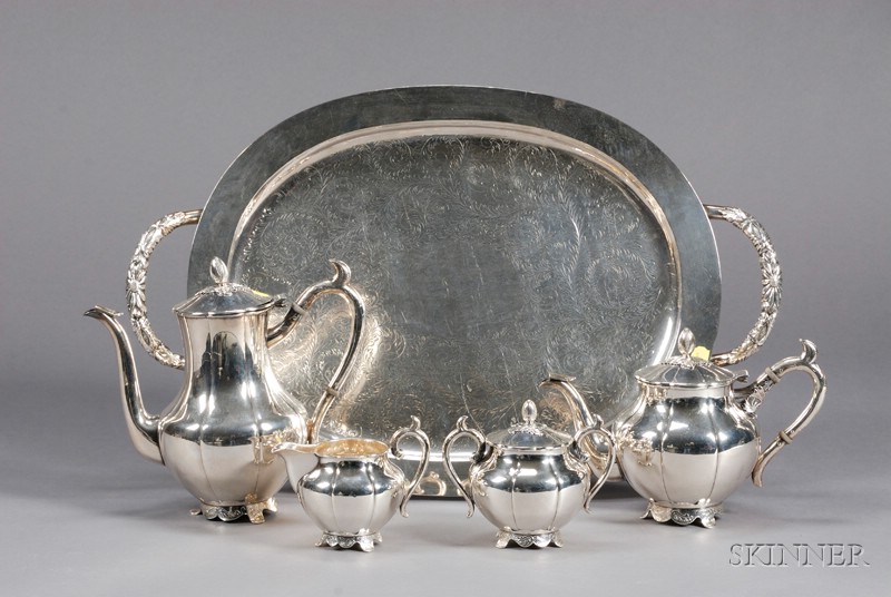 Appraisal: Japanese Silver Five-Piece Tea and Coffee Service th century marked