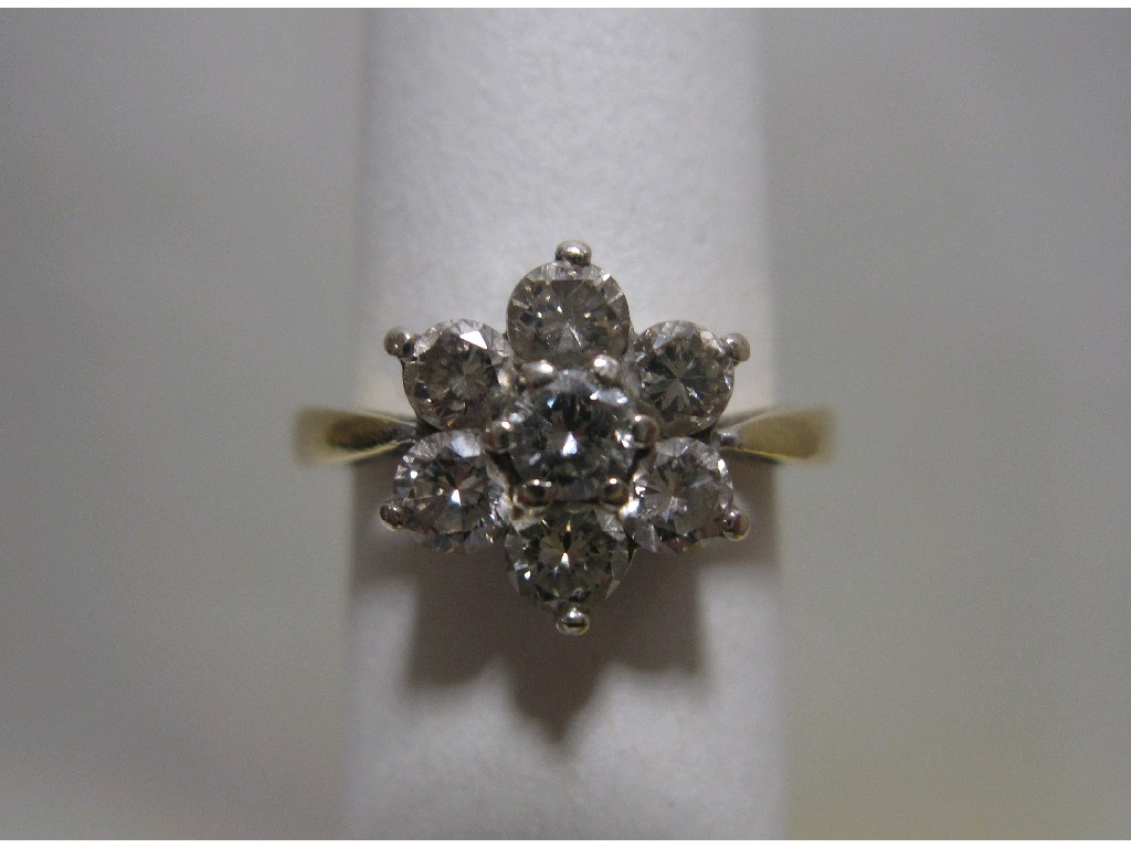 Appraisal: Eighteen carat gold diamond flower head cluster ring with seven