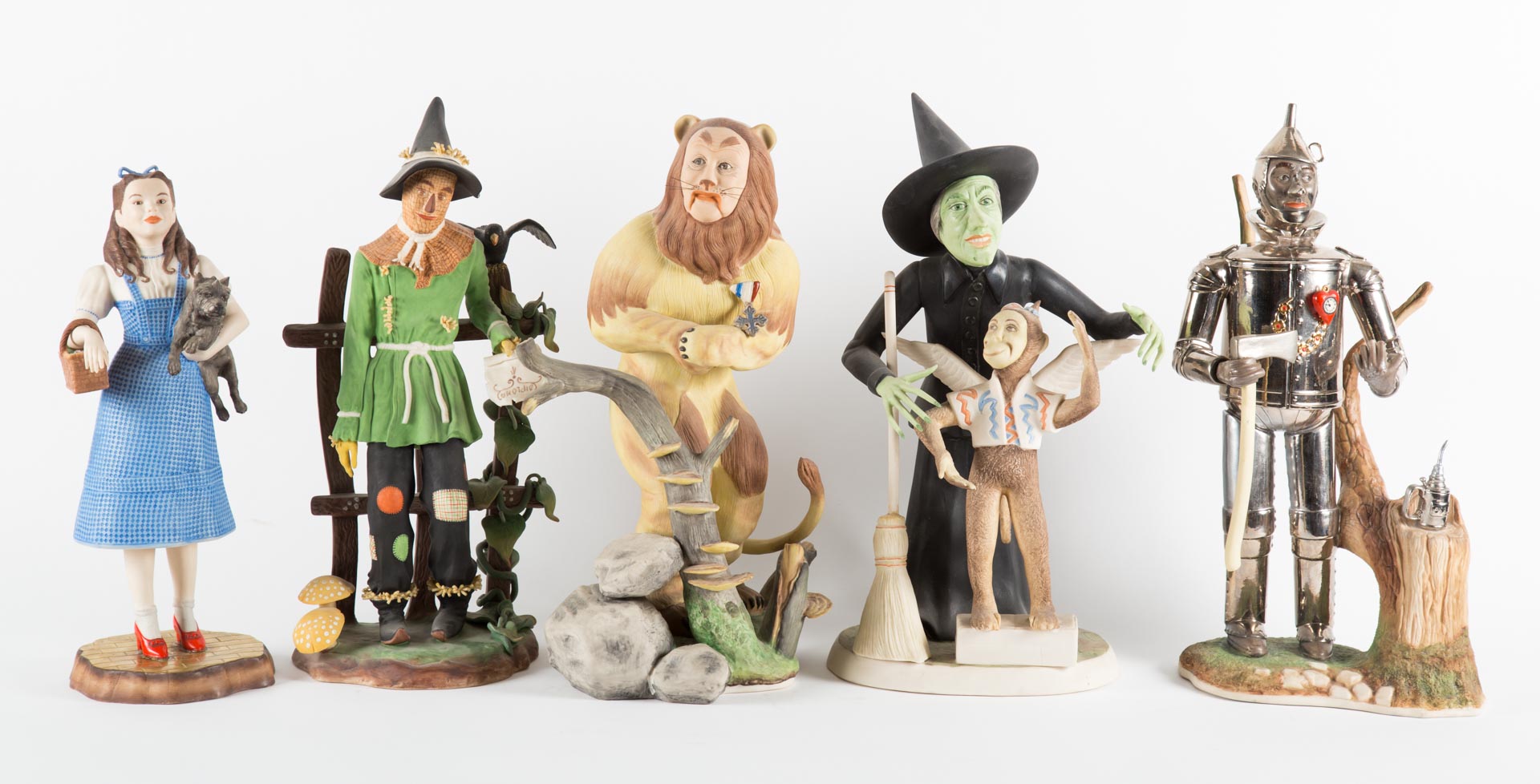 Appraisal: Five Goebel painted bisque Wizard of Oz figures designed by